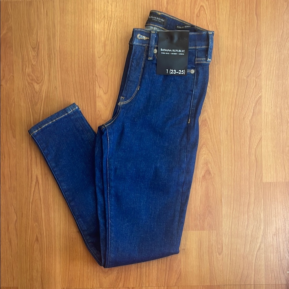 NWT Banana Republic Women's High Rise Ankle Jeans - Dark Wash Blue XS